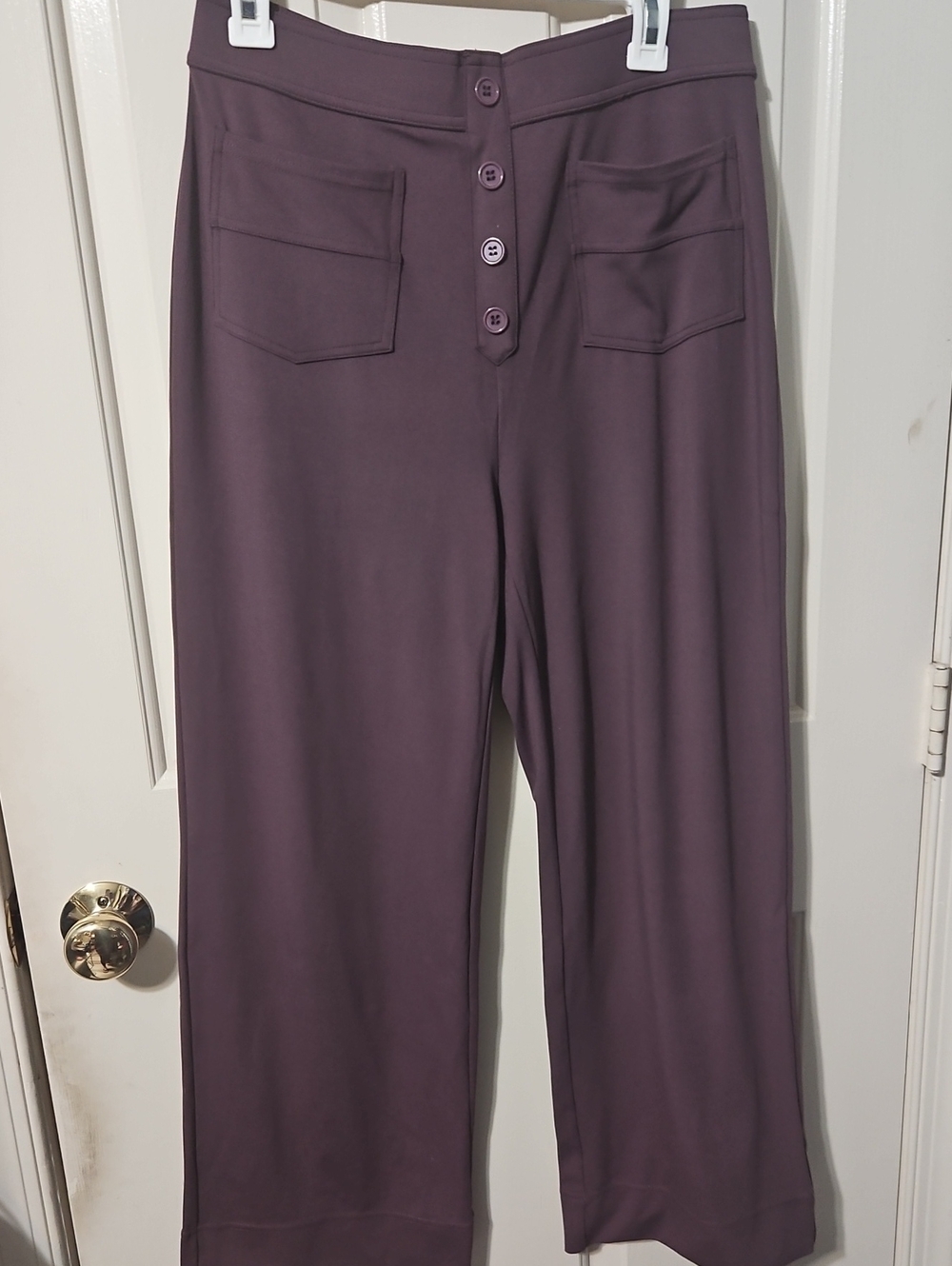HALARA NWT Wide-Leg High-Rise Pants in Plum